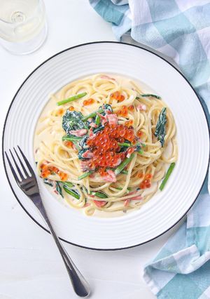 イクラとスモークサーモンのクリームパスタ-レシピのメイン写真