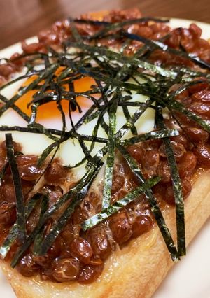 納豆タマゴトースト-レシピのメイン写真
