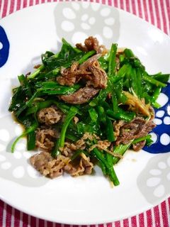 簡単!牛ニラのみょうがにんにく炒め-レシピのメイン写真