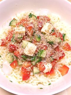 カラフル夏野菜とシーチキンの冷やしあえ麺-レシピのメイン写真