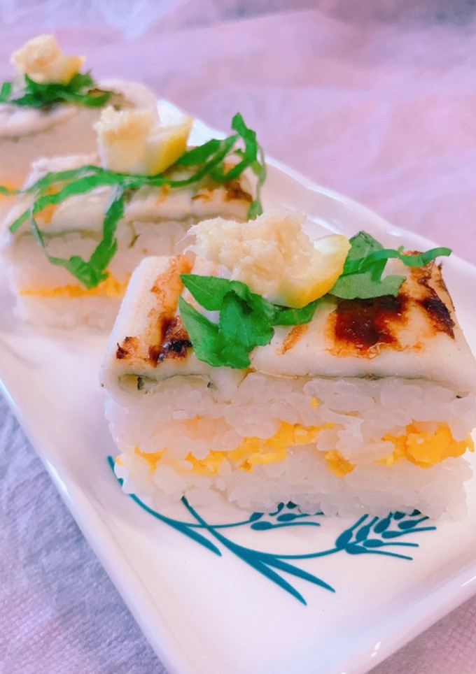 焼き穴子の押し寿司 生姜醤油で！-レシピのメイン写真