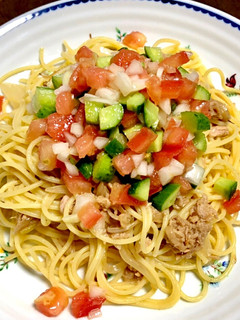 夏野菜の冷製パスタ 簡単 美味しい-レシピのメイン写真