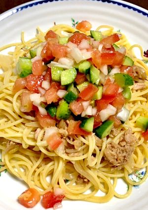 夏野菜の冷製パスタ 簡単 美味しい-レシピのメイン写真
