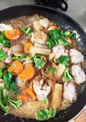 豚こま団子春雨野菜たっぷりオイマヨ炒め-レシピのメイン写真