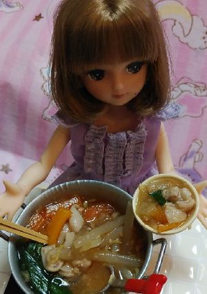 リカちゃんサイズ♡モツ鍋(味噌 豚)ꕤ*-レシピのメイン写真
