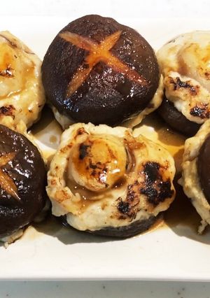 ベビーホタテを使ったしいたけのすり身焼き-レシピのメイン写真