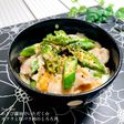 わさび醤油で☆オクラと豚バラのとろろ丼