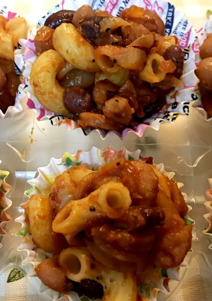 弁当作り置き マカロニとお豆のケチャ炒め-レシピのメイン写真