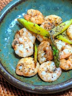 エビとアスパラのバジル炒め-レシピのメイン写真