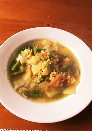 簡単レンズ豆と野菜のスープ-レシピのメイン写真