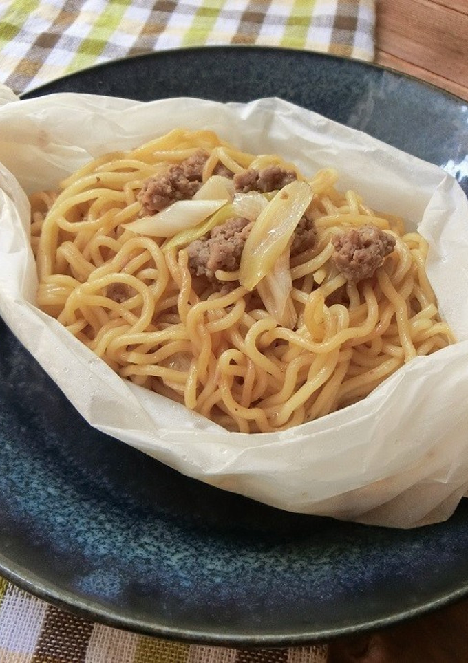 レンジで簡単★ネギそぼろ焼きそば-レシピのメイン写真