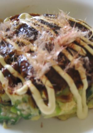 激うま！オクラと豆腐入りお好み焼き-レシピのメイン写真