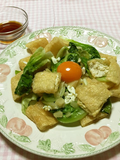 生玉の油揚げとサラダ菜炒め♪-レシピのメイン写真