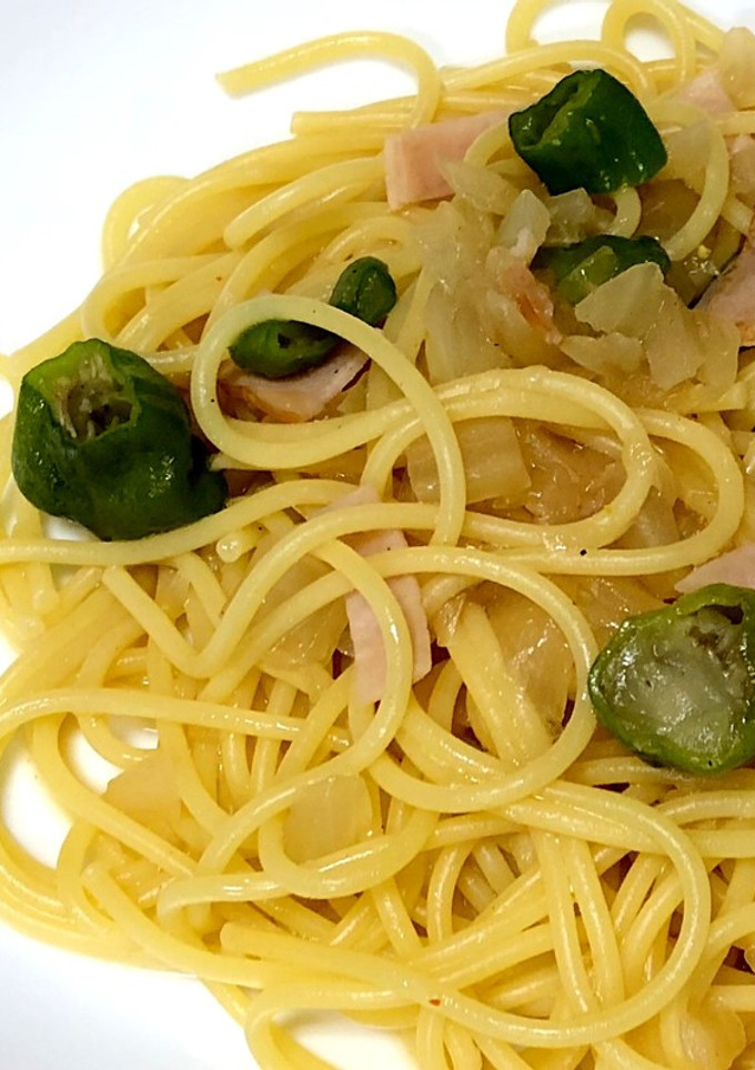 ししとうと玉ねぎの和風パスタ-レシピのメイン写真