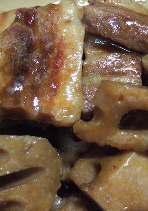豚バラとレンコンの簡単オイスター煮-レシピのメイン写真