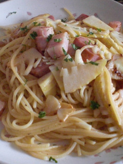 簡単☆たけのこと厚切りベーコンのパスタ♪-レシピのメイン写真