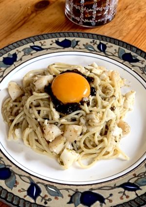 サクサク山芋とホタテのパスタ-レシピのメイン写真