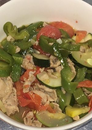 豚肉と夏野菜とミニトマトの炒め煮-レシピのメイン写真