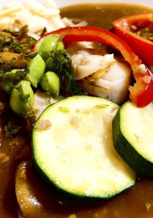 夏野菜とホタテのカレー-レシピのメイン写真