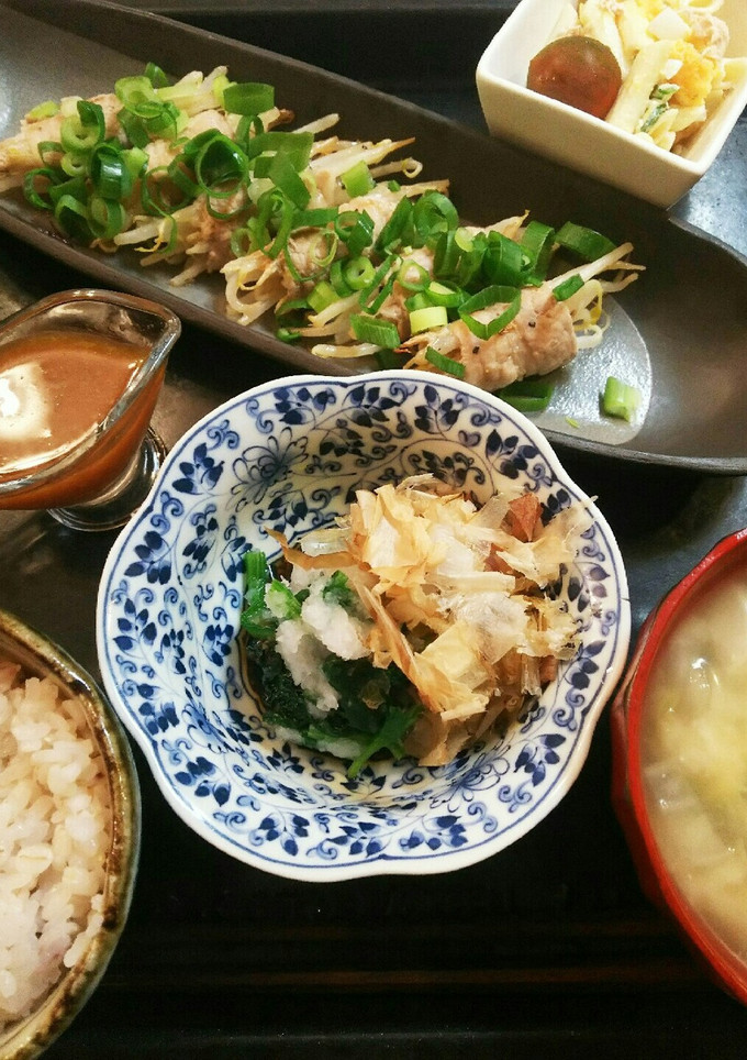 夕飯(7/14)ほうれん草 みぞれ和え-レシピのメイン写真