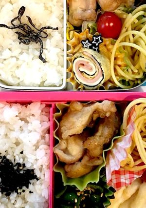中2娘&年長息子弁当2-レシピのメイン写真