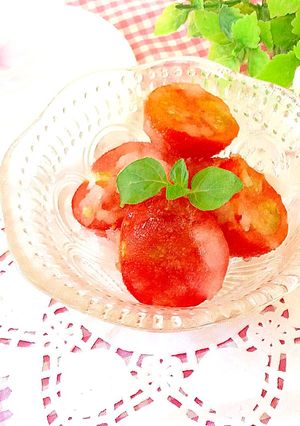 ミニトマトに砂糖まぶして凍らせてみてね-レシピのメイン写真