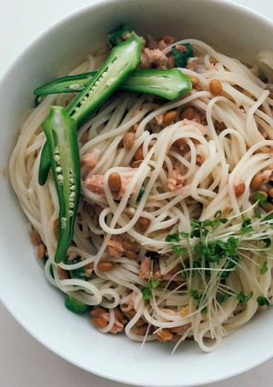 納豆オクラのねばねばうどんwithツナ缶-レシピのメイン写真