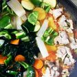 豚こま野菜巻きワカメ大根スゴだれトマト煮