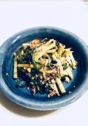 じゃがいもとピーマンのひき肉炒め-レシピのメイン写真