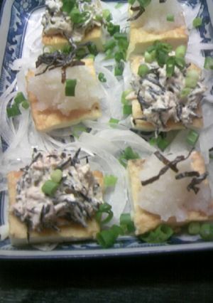 楽しく♪厚揚げカナッペ風-レシピのメイン写真