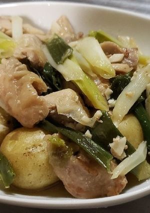 ネギと鶏肉の塩肉じゃが-レシピのメイン写真