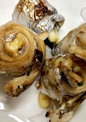 太刀魚のしそチーズくるくる焼き-レシピのメイン写真