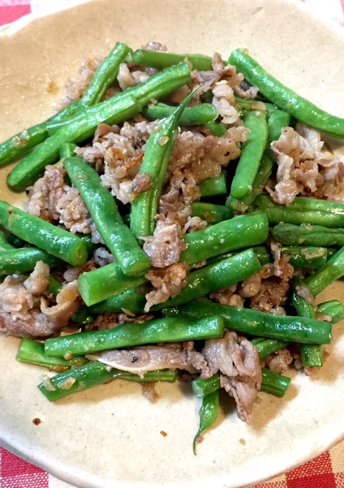 いんげんと牛肉のにんにく炒め-レシピのメイン写真