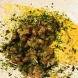 毎日の納豆●シラスのオムレツ納豆添え