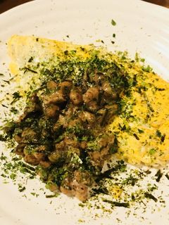 毎日の納豆●シラスのオムレツ納豆添え-レシピのメイン写真