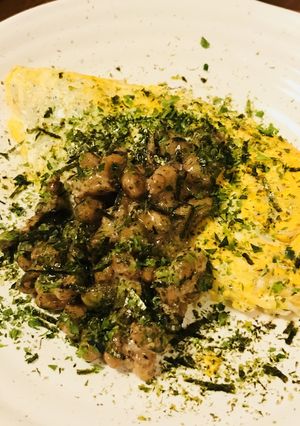 毎日の納豆●シラスのオムレツ納豆添え-レシピのメイン写真