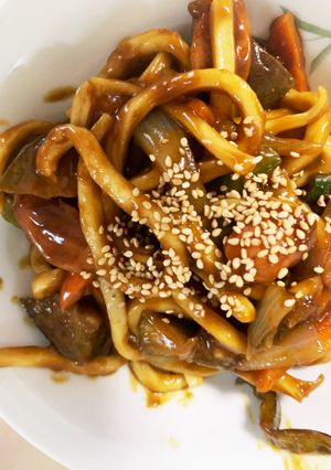市販のカレールーで焼きカレーうどん-レシピのメイン写真