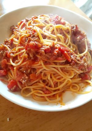 生クリーム入りミートソースパスタ-レシピのメイン写真