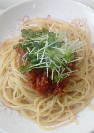 ミートソースパスタ。ソースは手作りです。-レシピのメイン写真