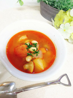 水煮大豆入りフレッシュトマトスープ*・゜-レシピのメイン写真