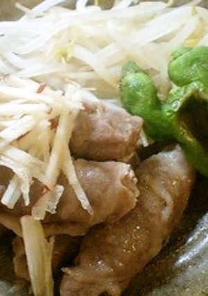レンジで簡単♫♬豚肉とみょうがの蒸し物-レシピのメイン写真