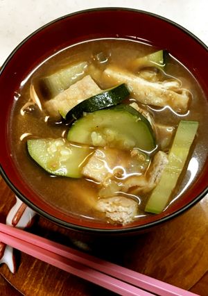 ズッキーニと茄子の味噌汁-レシピのメイン写真