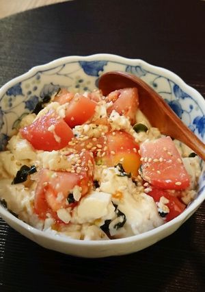 ★スプーンで食べる★トマトと豆腐のサラダ-レシピのメイン写真