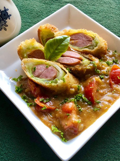 ウインナーキャベツ巻きフライカレーソース-レシピのメイン写真