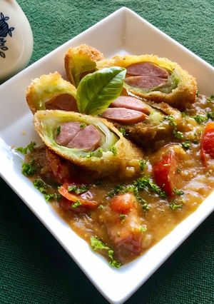 ウインナーキャベツ巻きフライカレーソース-レシピのメイン写真