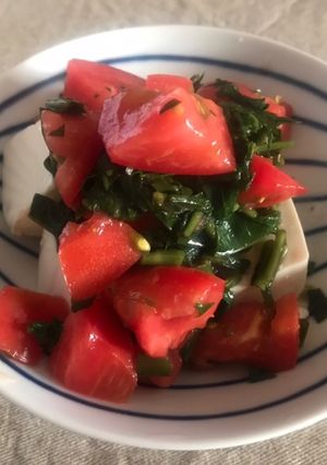 空芯菜とトマトの冷奴-レシピのメイン写真
