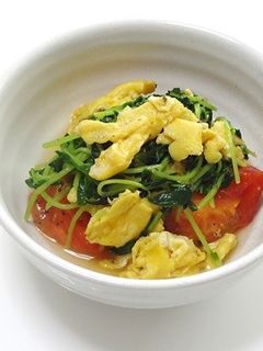トマトと豆苗の玉子炒め-レシピのメイン写真