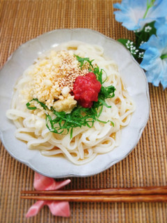 梅干しさっぱり冷やしうどん。:+*.゜-レシピのメイン写真