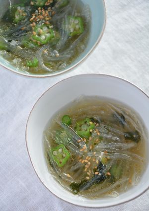 糸寒天のオクラスープ-レシピのメイン写真