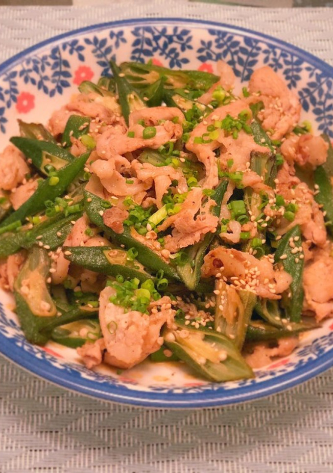 疲れた時に！豚肉とオクラのさっぱり炒め-レシピのメイン写真